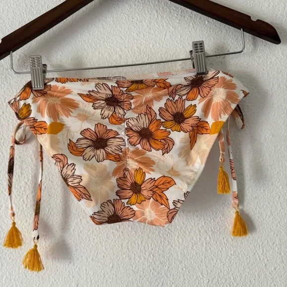 Adore Me NEW Laila Push Up Bikini Set Boho Beachy Floral Orange Vacation - Picture 11 of 16